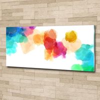 Tulup 125x50cm Tableau sur verre acrylique- Art: moderne classique - Taches Colorées - Multicolore