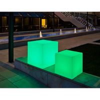 Cube lumineux MOOVERE 53cm outdoor Solaire+Batterie rechargeable LED/RGB