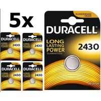5 piles bouton au lithium Duracell CR2430 3v