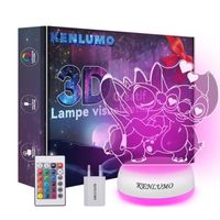 KENLUMO Veilleuse Stitch Lampe de nuit Stitch Angel Lampe de chevet LED télécommande Touchez pour changer de couleur 16 couleurs