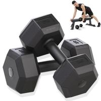 TD® 2pcs 5kg Équipement de fitness à domicile pour entraîneur de bras pour hommes d'haltères hexagonaux haltères musculation