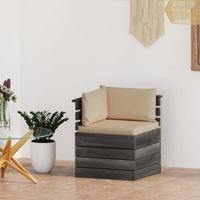 Canapé d\\\'angle palette de jardin avec coussins Bois de pin 3061650