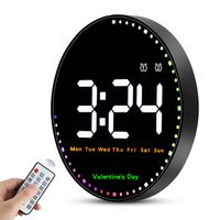 Horloge Murale Numérique LED 10" Bois - Heure, Date, Température, Humidité, Télécommande, Luminosité Auto