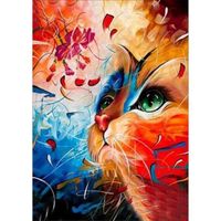 Mafenr Art Cat Paint Numbers Adult, Cat Paint by Number Kits, Coloring by Number for Home Decoration 40 x 50 cm