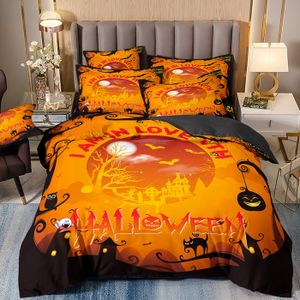 Housse de Couette de Dessin animé Halloween,Motif de crâne de Vampire