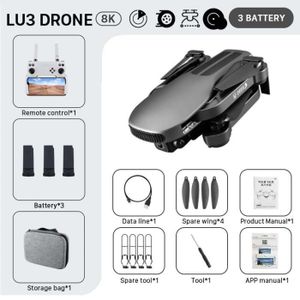 DRONE Noir-8k-3B-KBDFA 2023 lu3 max drone 8khd caméra pr