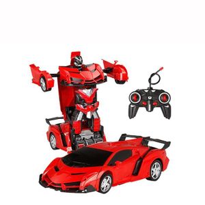 ROBOT - ANIMAL ANIMÉ Rouge-Robots de transformation de voiture électriq