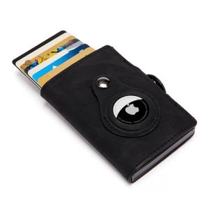 ISENTIALS® AirTag* Porte-monnaie avec protection RFID pour homme I  Portefeuille fin avec support Apple AirTag I petit porte-cartes en cuir I  Mini