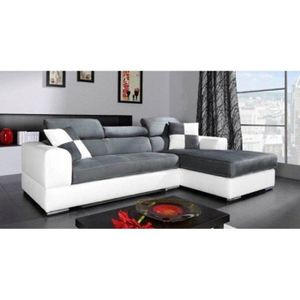 Canape D Angle Gris Et Blanc Majorque Angle Droit Achat