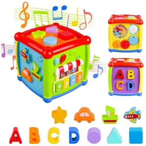 CUBE ÉVEIL Cube D'activités Pour Bébé Musique Jouets 6 en 1 Jouet Musical D'apprentissage Multifonctionnel Pour Enfants 