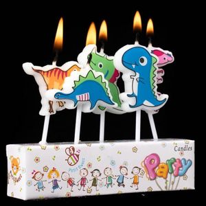 BOUGIE ANNIVERSAIRE 5 pièces-Paquet Bougies de Dinosaure Mignon Bougies d'artisanat créatif fête d'anniversaire pour Enfants Bougie de Dessin ani[L981]