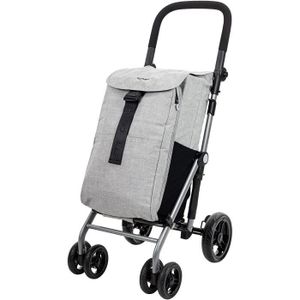 CHARIOT DE MARCHÉ CARLETT Chariot de Courses a 4 Roues | Lett430 Classic Duo | Chariot Pliable avec Sac de Grande Capacite, 25kg, Sac de Magasi