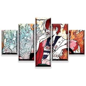 TABLEAU - TOILE Anime Manga Impression sur Toile intissee 5 Parties Tableau Tableaux Decoration Murale - 100x50cm,Avec cadre[367]