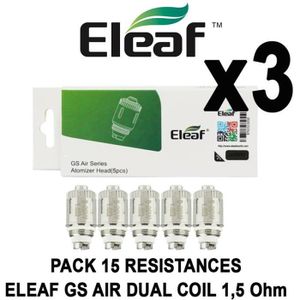 ATOMISEUR E-CIGARETTE PACK 15 résistances ELEAF GS AIR 1,5 Ohm pour GS A