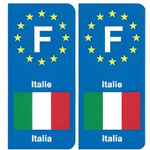 Italie F Autocollant sticker plaque angles arrondis 