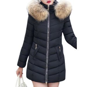 DOUDOUNE Noir Nouveauté Doudoune Femme Hiver Mi-Longue avec