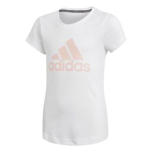 T-SHIRT MAILLOT DE SPORT T-shirt junior ADIDAS Must Haves Badge of Sport - Blanc/corail clair - Enfant - Manches courtes - Multisport