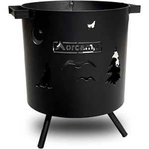 BRASERO - ACCESSOIRE Campata Brasero en acier jusqu'à 800 °C avec motif rond, brasero d'extérieur pour jardin, barbecue, feu de camp (diamètre 27 cm 130