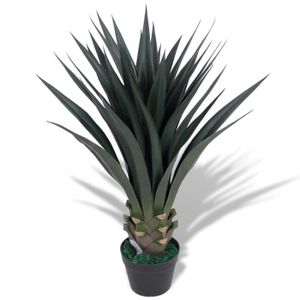 FLEUR ARTIFICIELLE Festnight Plante artificielle avec pot Yucca 90 cm Vert