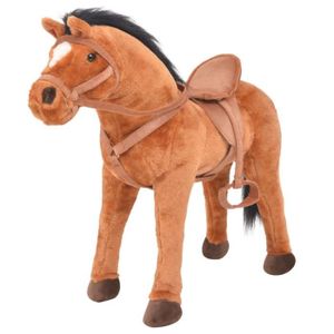 peluche cheval marron
