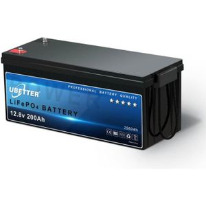 BATTERIE VÉHICULE Batterie au lithium fer phosphate UBETTER 12 V 200 Ah - batterie 100 A BMS LiFePO4 -Remplacement parfait pour AGM-Gel