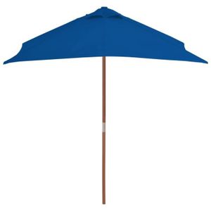 VOILE D'OMBRAGE HUA - Parasols | voiles d'ombrage - Parasol d'extérieur avec mât en bois Bleu 150x200 cm - YOSOO - DX14571