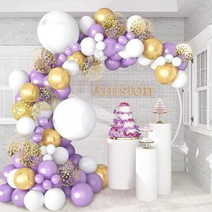 Arche Ballon Anniversaire Violet, Guirlande De Ballon Violet Or, 125 Pièces  Décoration Anniversaire Violet Blanc Doré Ballon[u395] - Cdiscount Maison