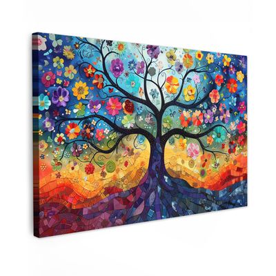 Tableau Toile Abstrait ARTTOR 120x80cm - Moderne Pastel Marron, Déco Murale