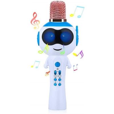 Karaoké Portable Enfant Avec 2 Micros Sans Fil Bluetooth Et Lumières LED Colorées - Micro Enfant Pour Chanter, Cadeau Idéal Anniversaire Fille Garçon 3-12 Ans, Violet