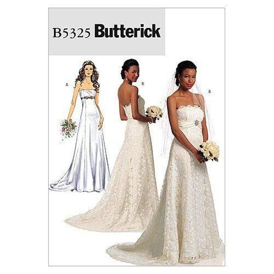 Butterick Patterns B5325 Patrons Robe De Mariee Taille Aa 6 8 10 12 Blanc Cdiscount Beaux Arts Et Loisirs Creatifs
