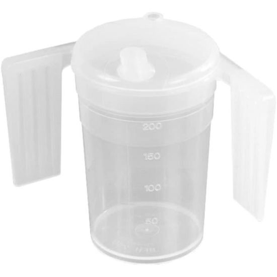 Gobelet Transparent En Plastique à Double Poignée - 10 Oz (environ 30 Cl) - Pratique Pour Enfants Et Adultes