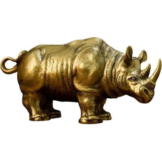 ANCIEN DISPARITION RHINOCÉROS Bronze Sculpture Signé Barye Animal