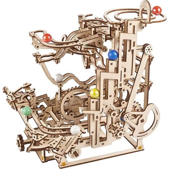 Arbre Musical En Bois - 73 X 22 Cm - Circuit à Billes Arc-en-ciel Avec 12 Boules - Jouet éducatif Et Décoration