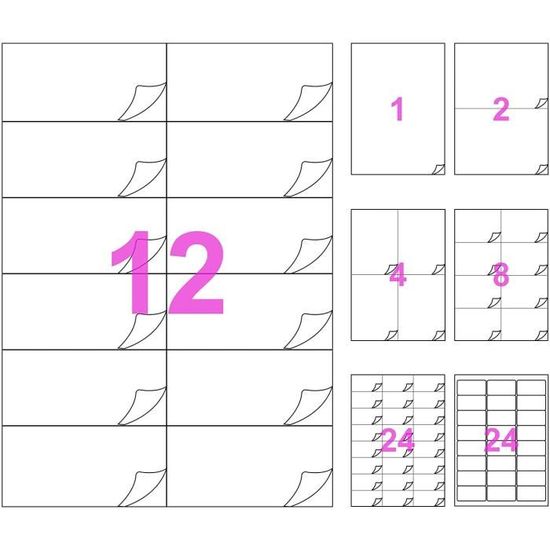 Papier Autocollant A4 Mat 20 Feuilles - Pour Imprimante Jet D'encre Blanc