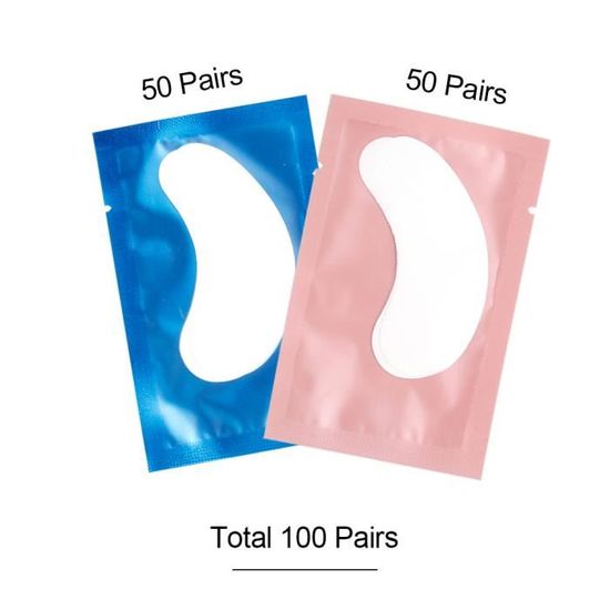 100 Paires De Patchs Pour Extensions De Cils En Gel | Couleur Beige | Non Pelucheux | Marque JSMTKJ | Neuf