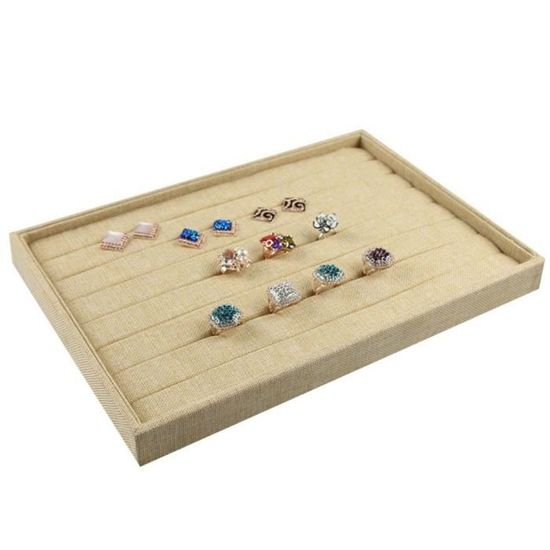 Présentoir à Bijoux Pour Bagues, Boîte De Rangement, Plateau, Organisateur Pour Boucles D'oreilles, Pince à Cravate, 9,06x5,91 Pouces, Pour Afficher Les Bagues, Avec