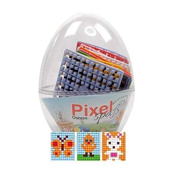 Pracht Creatives - Kit Pixel Art Pour Enfants - 2 Porte-clés Médaillons à Créer Avec Pierres Bioplastique - Modèles Perroquet, Flamant, Toucan - Dès 6 Ans