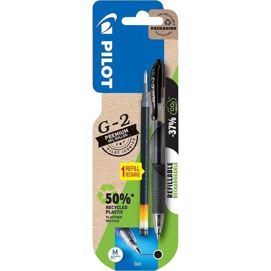 Pilot G2 0.7 Lot De 5 Recharges Stylo Gel Noir