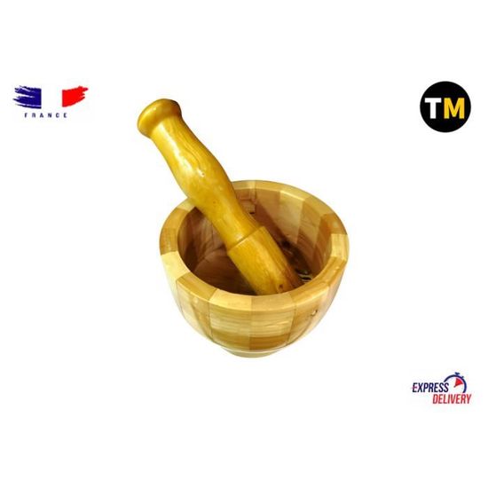 Pestle - Manuel de cuisine Bois Ail Épices de pillon gingembre et de mortier Ensemble de pilons de broyage