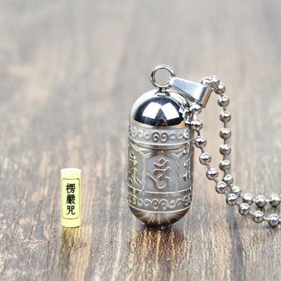 Amulette Pendentif Rouleau Mantra Prière Bouddhiste White Tara Blanche