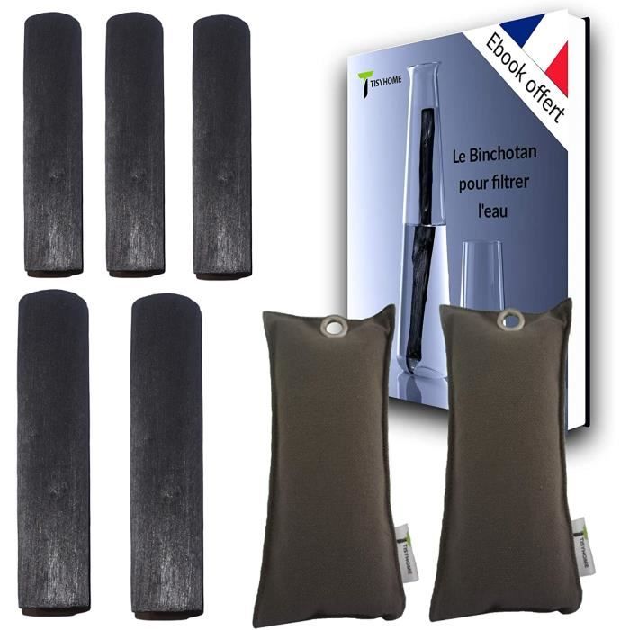 Charbon Actif Binchotan 10 Bâtons - Filtre à Eau Naturel Pour Carafe Et Gourde