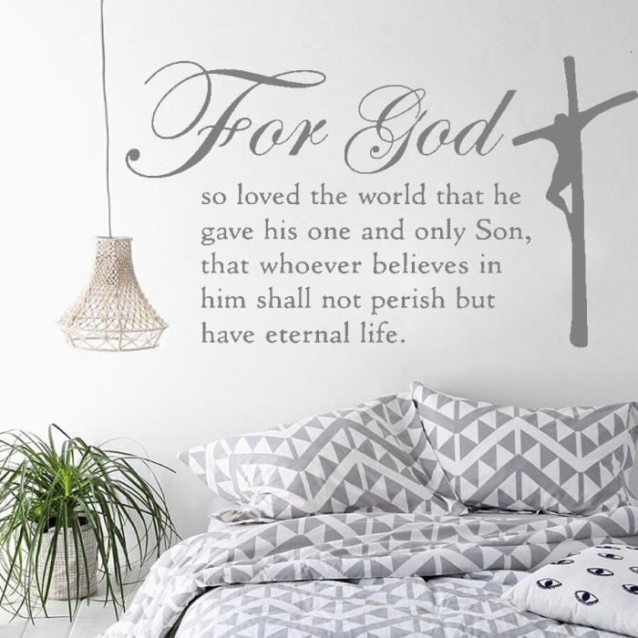 Autocollant Mural Citation Religieuse - Vinyle Amovible - Design R42 - Neuf