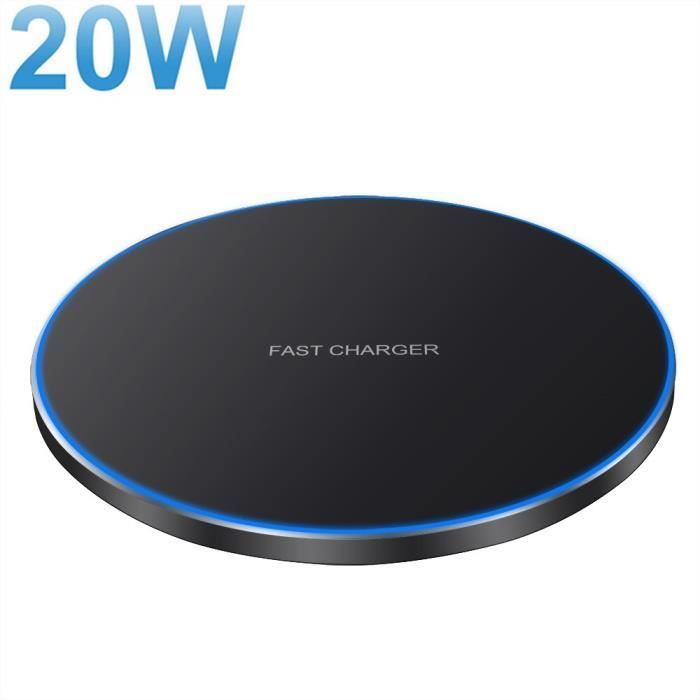 20W - chargeur sans fil Qi , coussinet de charge rapide à Induction, pour iPhone 12 11 Pro Max XS XR X 8 Sams