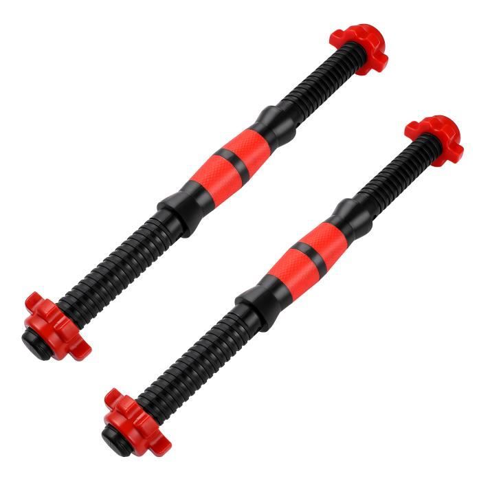 BESPORTBLE 2pcs 40cm Haltères Barres Haltères Poignées Haltérophilie Collier Spinlock Set avec 4pcs Écrous pour Gym Barbells Haltère