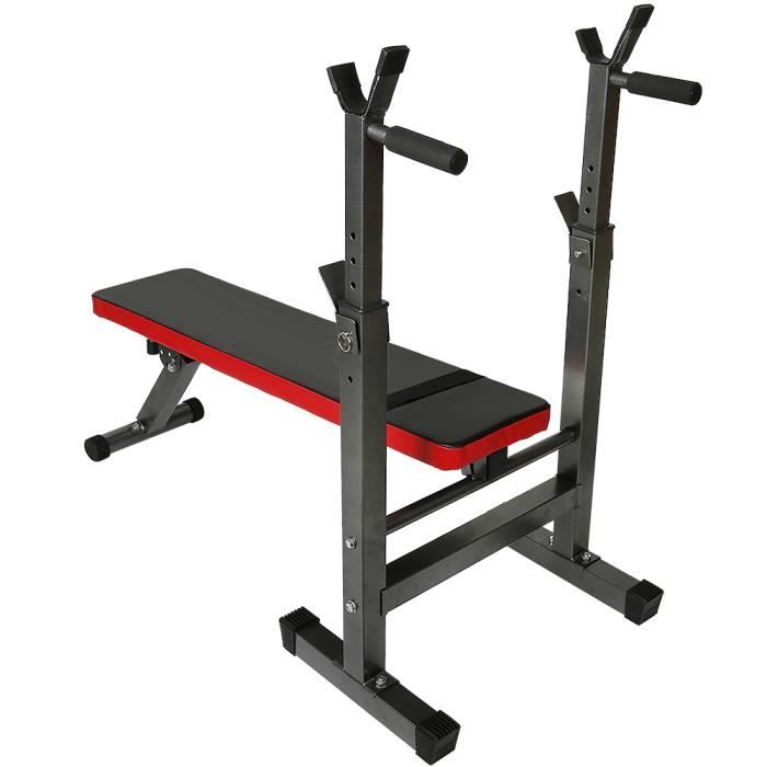 FAN Banc de Musculation avec Support de Barres Pliant, Banc de Musculation à Usages Multiples Gymnase à Domicile