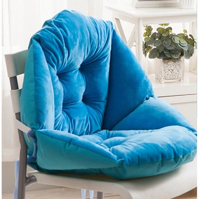 Coussin de Chaise Coquille Forme Velours avec Dossier Pad Douillet pour Coussin Fauteuil Chaise Jardin Bleu Clair