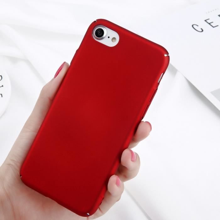Coque de Protection - iPhone 8 - rouge Lovebay Téléphone Cas Plus Simple Plaine Vin Rouge givré Mat PC Retour Cas Couverture SE