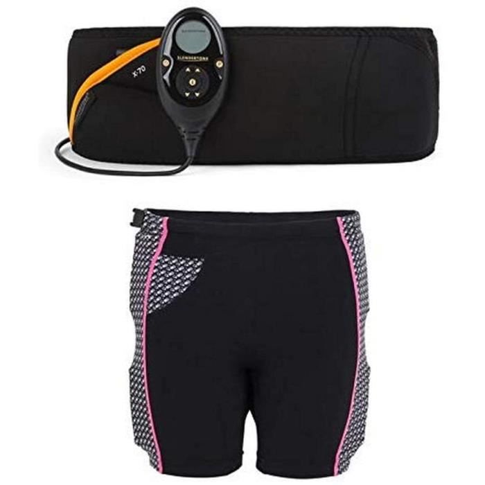 CEINTURE D'ELECTROSTIMULATION Slendertone Pack Short tonifiant et Ceinture Abdominale Abs7 Adulte Unisexe, Noir, 69-119cm, 34-407