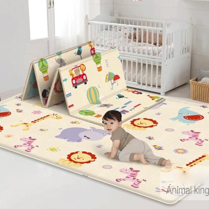 Tapis d'éveil,180*100CM tapis pour enfants pliable jouets dessin animé bébé tapis de jeu Double face bébé tapis - Type PJ3744A