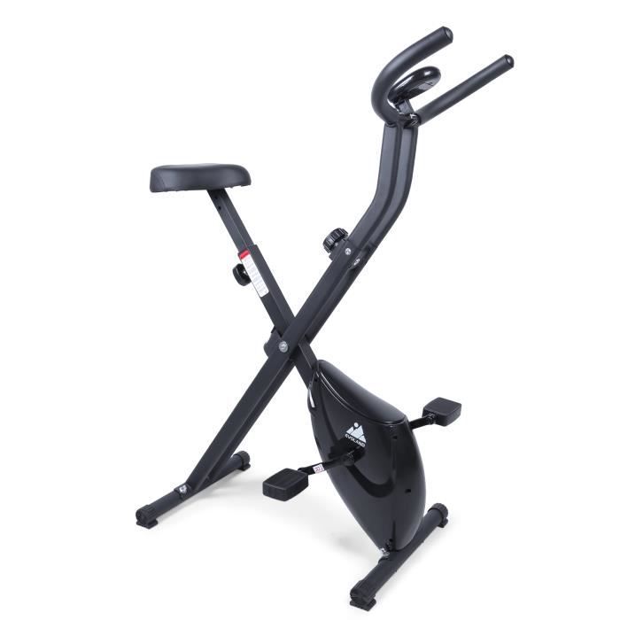 Vélo d'Appartement Pliable, EVOLAND Exercice Bike avec 8 Niveaux de Résistance, Siège Réglable, Affichage LCD, Vélo d'Intérieur